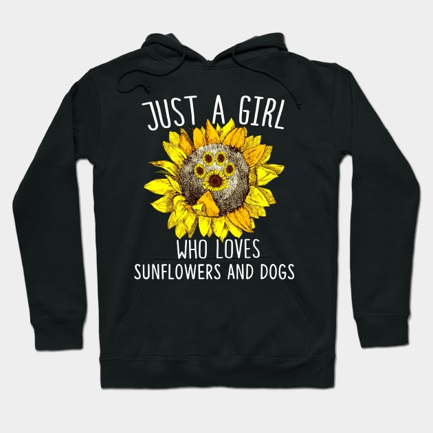 Just A Girl Who Loves Sunflowers And Dogs Hoodie by heryes store